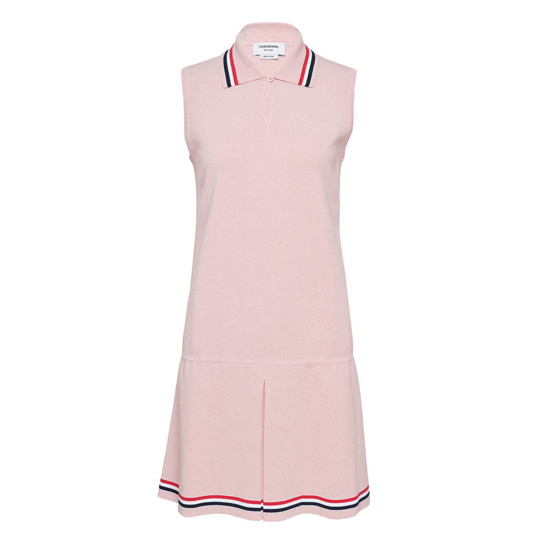 thom browne tennis dress Women's Stretch Viscose Rwb Stripe Mini Tennis Dress in White Size 44