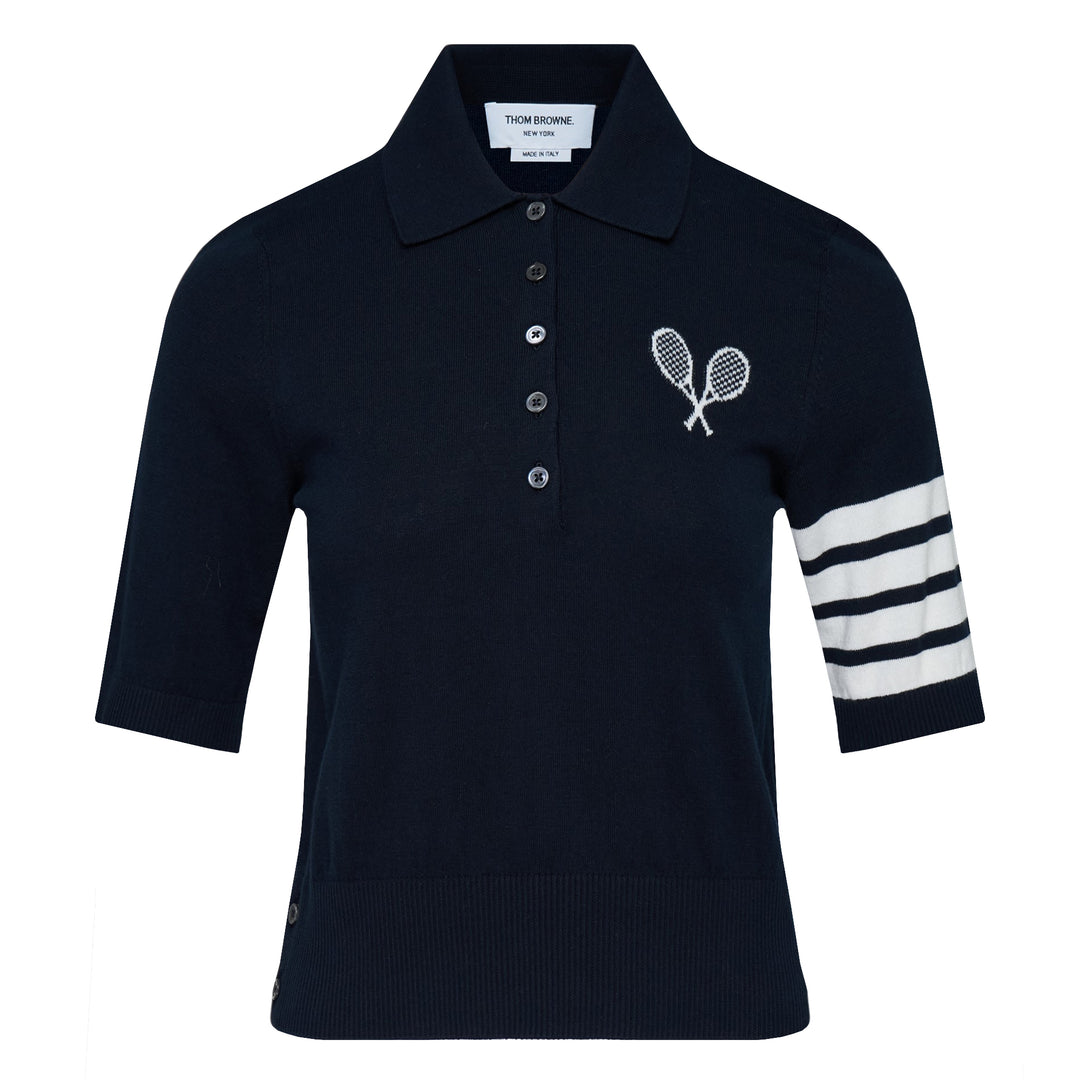 Tennis Racquets Intarsia Polo