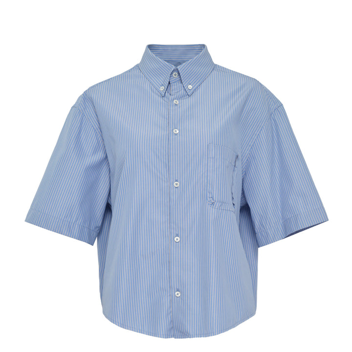 Short-Sleeved Shirt Blue Pinstripe