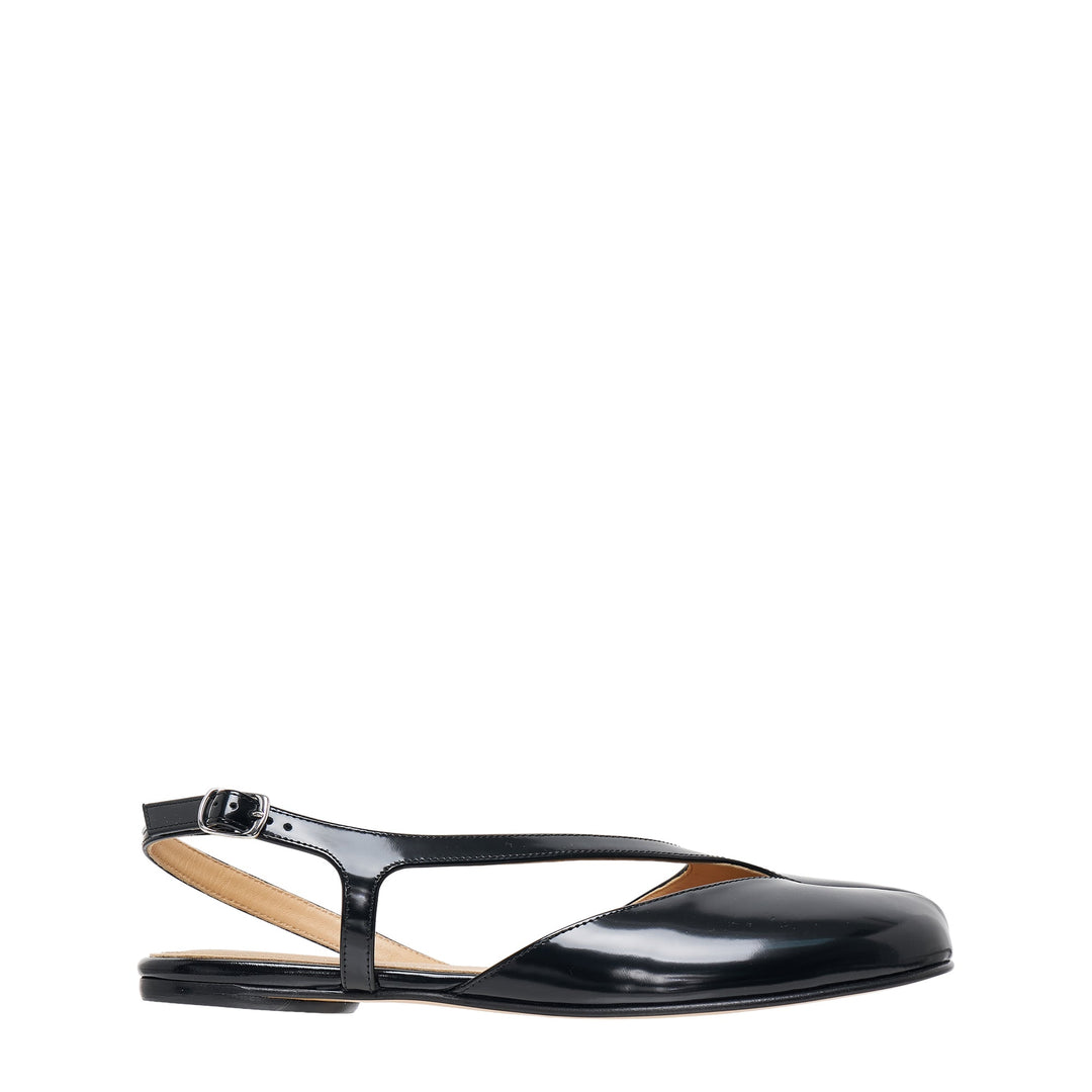 Tabi Flat Slingback Brushed Leather