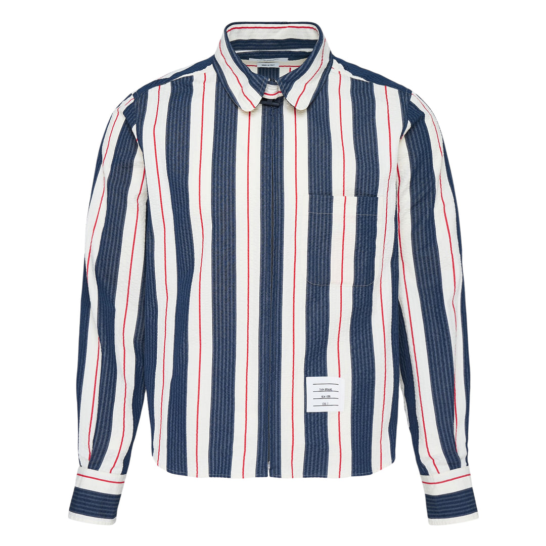 Round Hem Zip Up Shirt