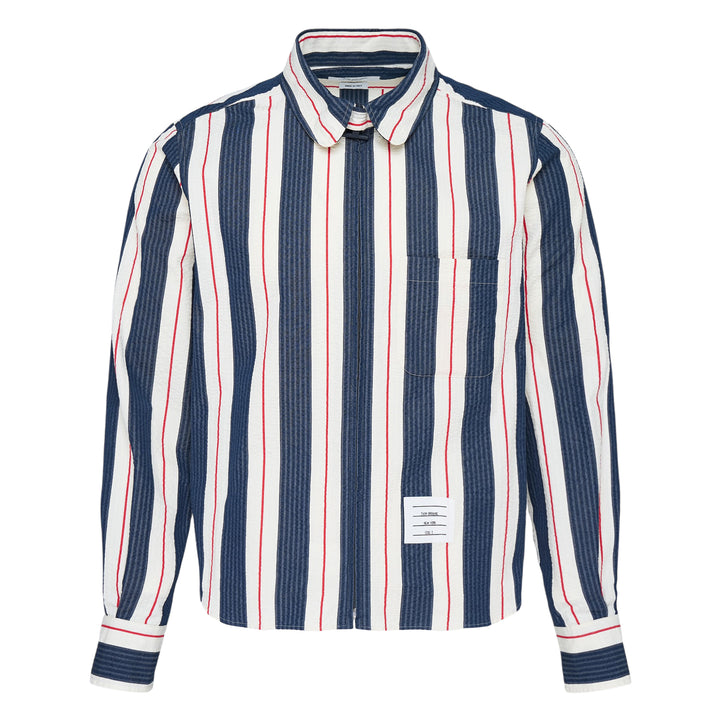 Round Hem Zip Up Shirt