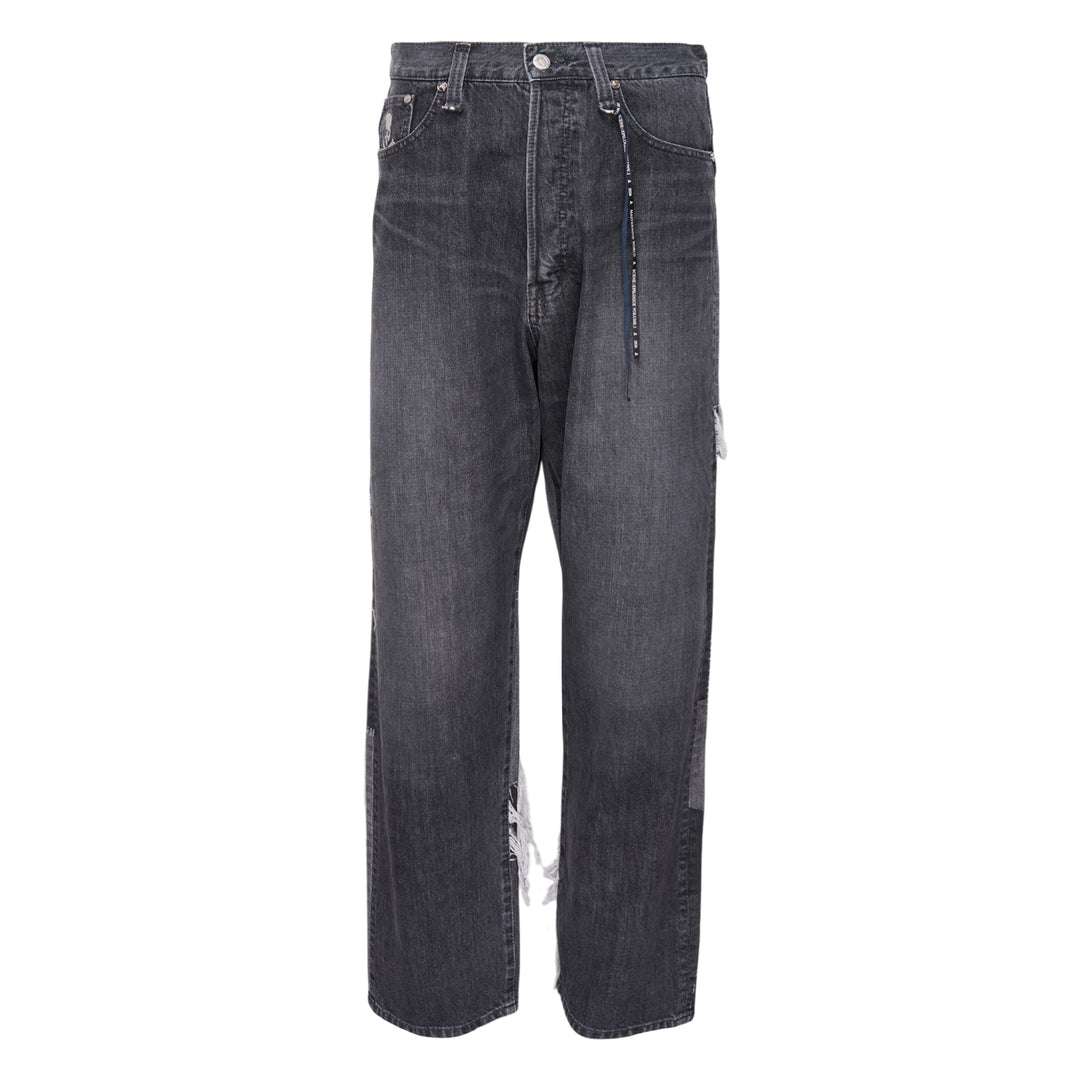 Patchwork Jacquard Straight Denim