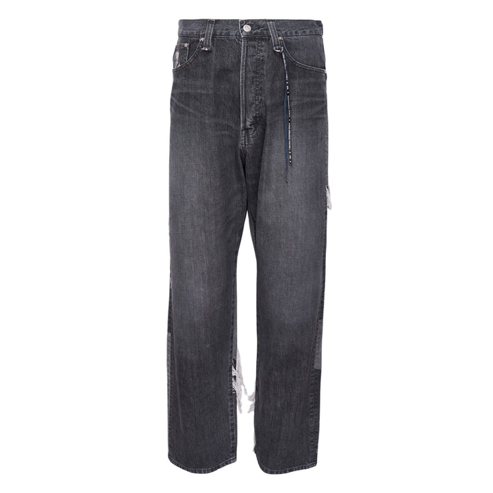 Patchwork Jacquard Straight Denim