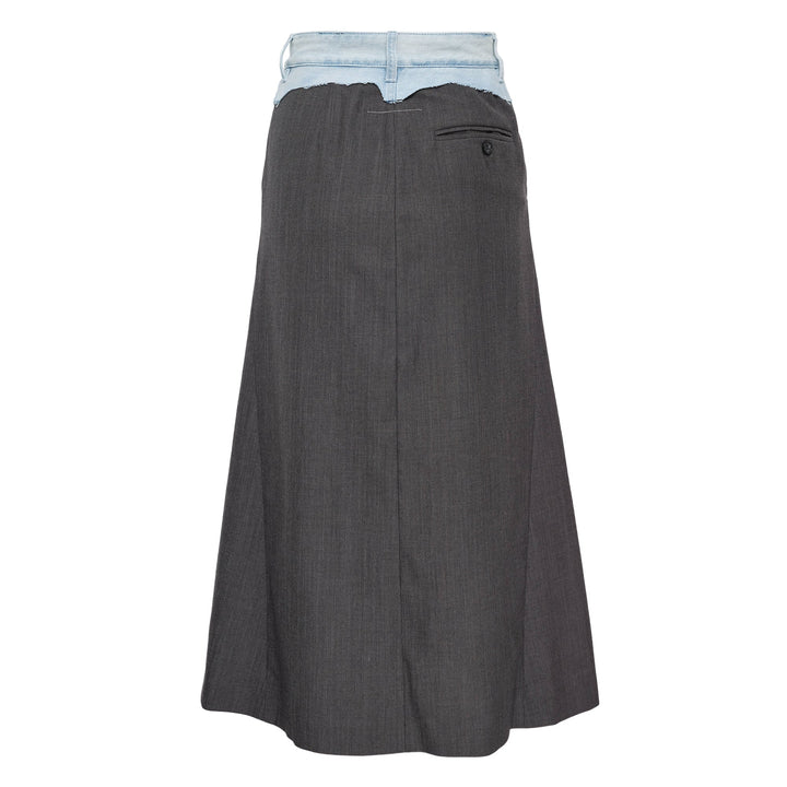 Long Tailoring Wool Canvas Skirt
