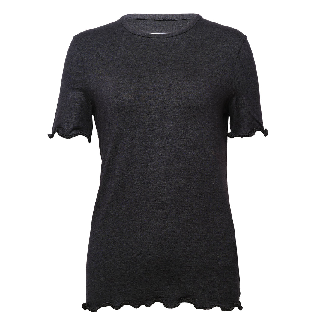 Embroidered Stretch Silk Linen Top