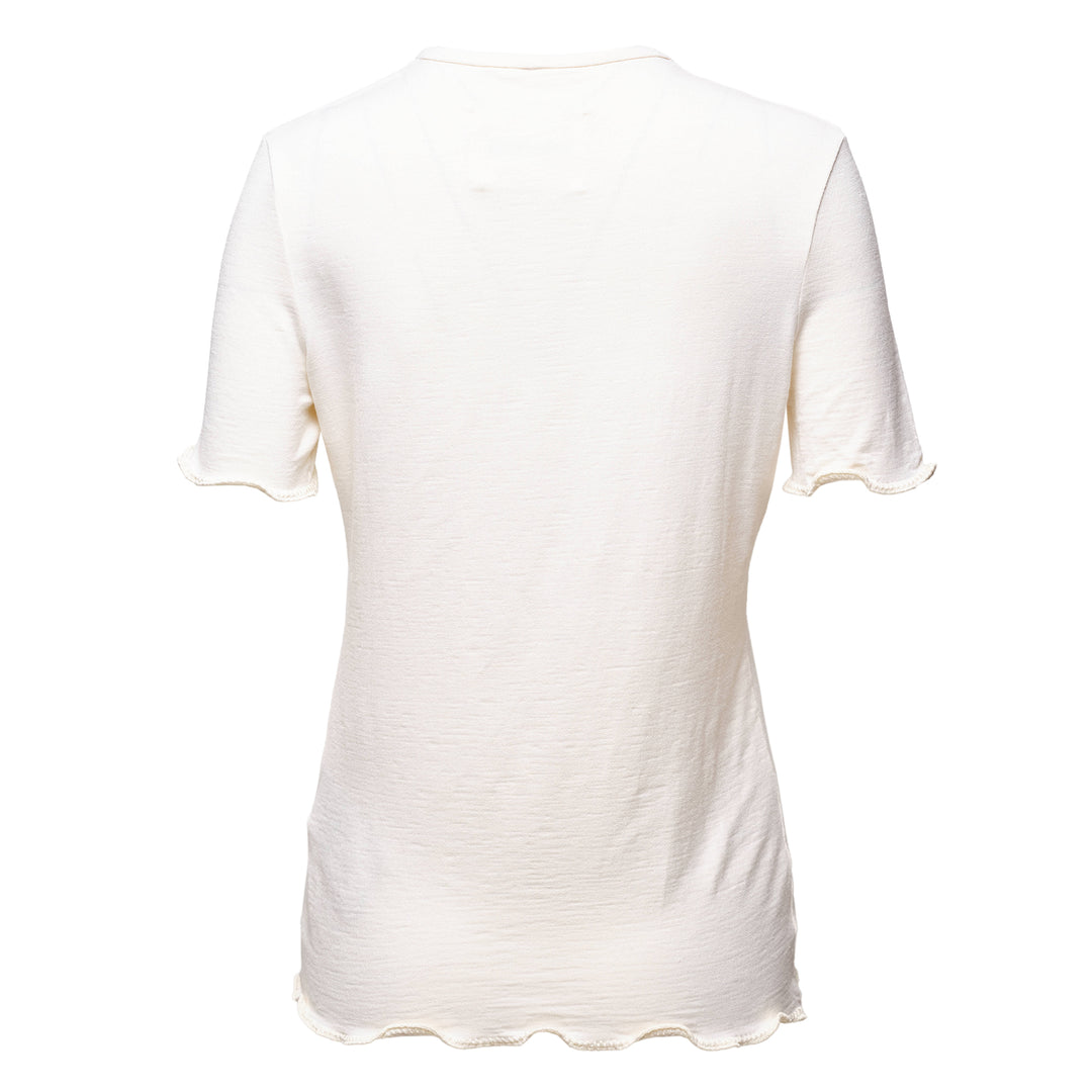 Embroidered Stretch Silk Linen Top