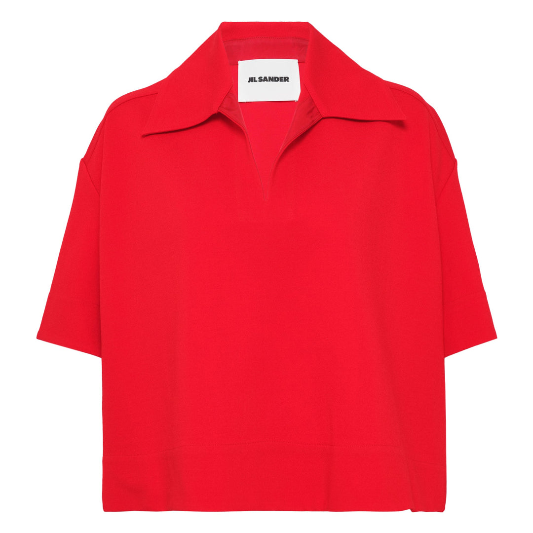 Polo Short Sleeve Crepe Textured