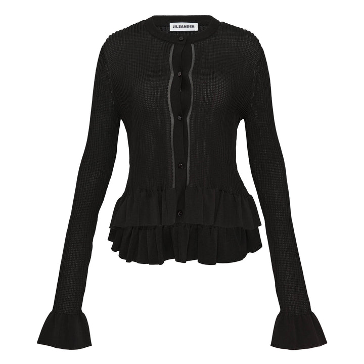 Cardigan With Frill At Bottom