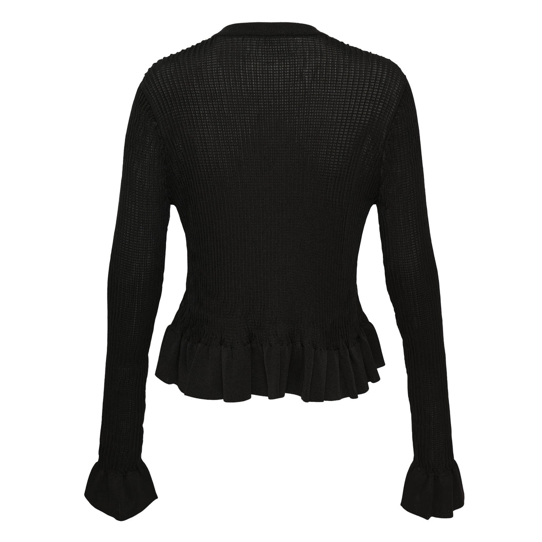 Cardigan With Frill At Bottom