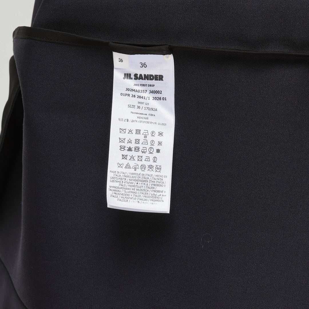 Sharp Wool Gabardine Skirt