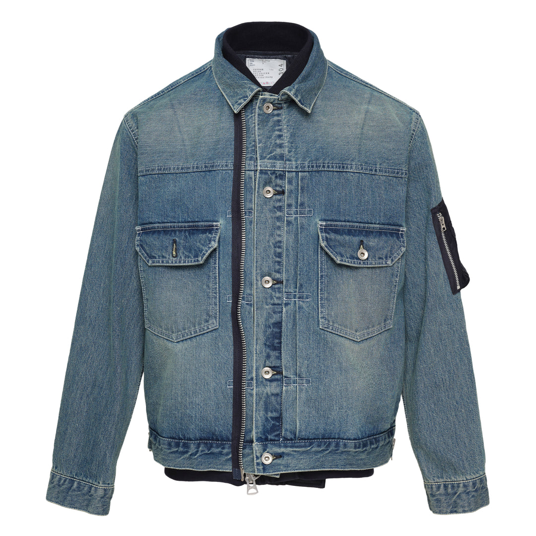 sacai Denim x Nylon Twill Jacket – Available at Club 21, Official Retailer in Singapore, Malaysia & Thailand with Global Shipping Online