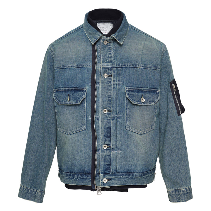 sacai Denim x Nylon Twill Jacket – Available at Club 21, Official Retailer in Singapore, Malaysia & Thailand with Global Shipping Online