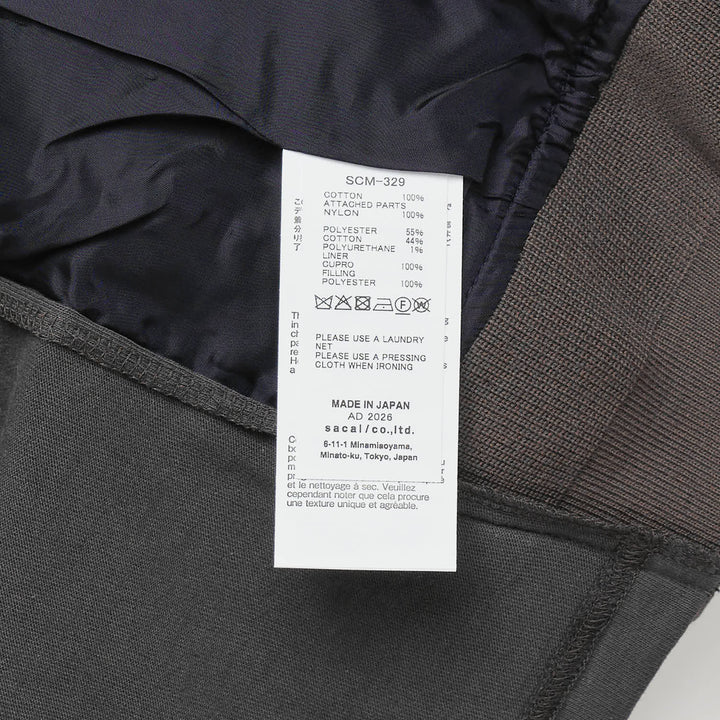 sacai Nylon Twill x Cotton Jersey Tee – Available at Club 21, Official Retailer in Singapore, Malaysia & Thailand with Global Shipping Online