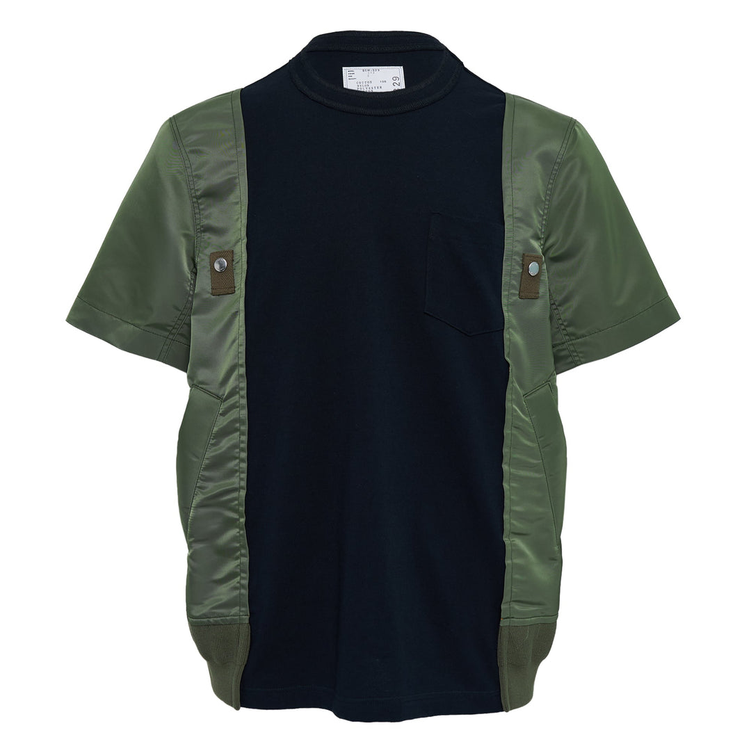 Nylon Twill x Cotton Jersey Tee