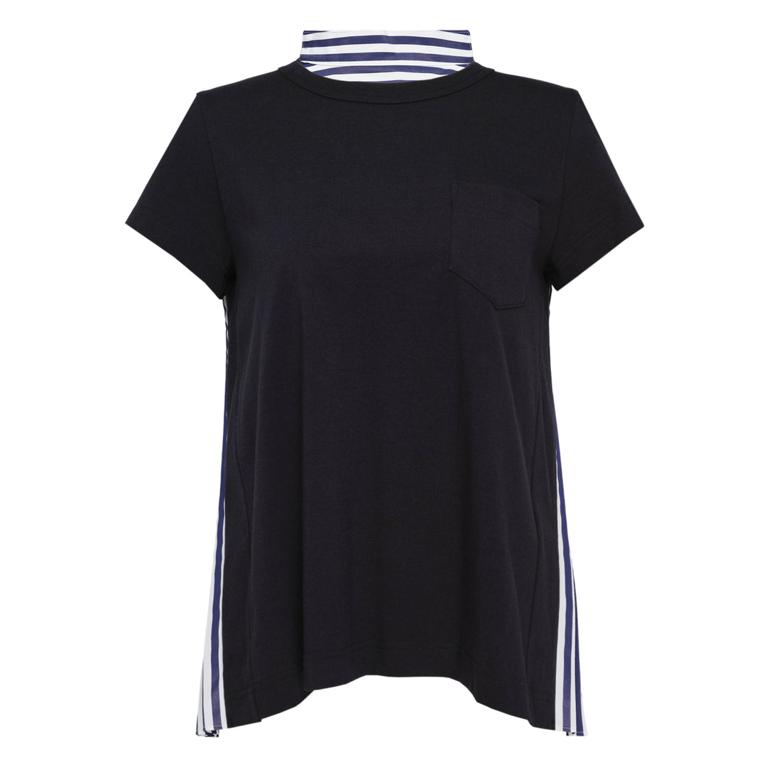 sacai Cotton Poplin x Cotton Jersey Tee – Available at Club 21, Official Retailer in Singapore, Malaysia & Thailand with Global Shipping Online