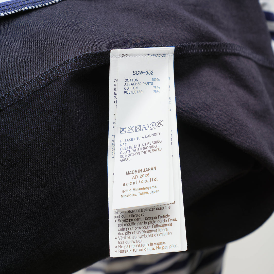 sacai Cotton Poplin x Cotton Jersey Tee – Available at Club 21, Official Retailer in Singapore, Malaysia & Thailand with Global Shipping Online