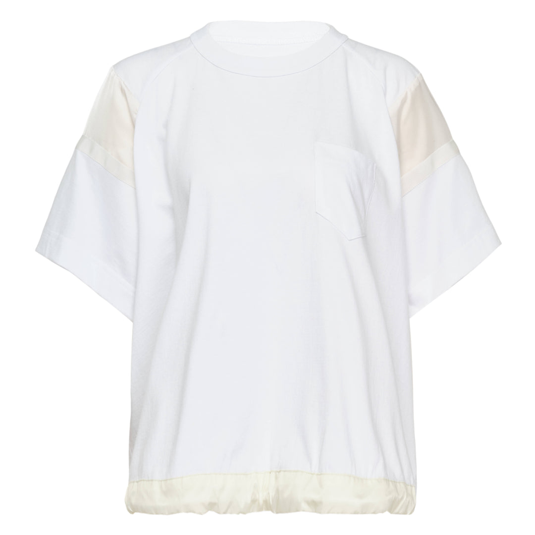 sacai Satin x Cotton Jersey T-Shirt – Available at Club 21, Official Retailer in Singapore, Malaysia & Thailand with Global Shipping Online