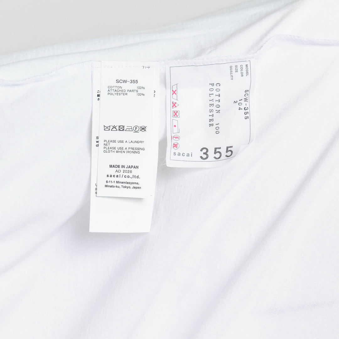 sacai Satin x Cotton Jersey T-Shirt – Available at Club 21, Official Retailer in Singapore, Malaysia & Thailand with Global Shipping Online