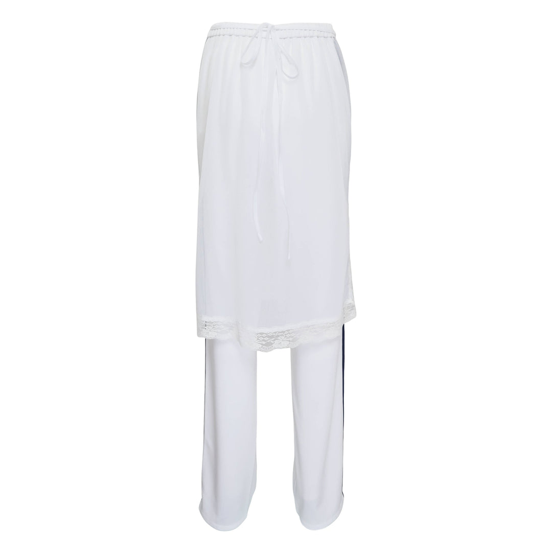 White Skirt Layered Track Pant