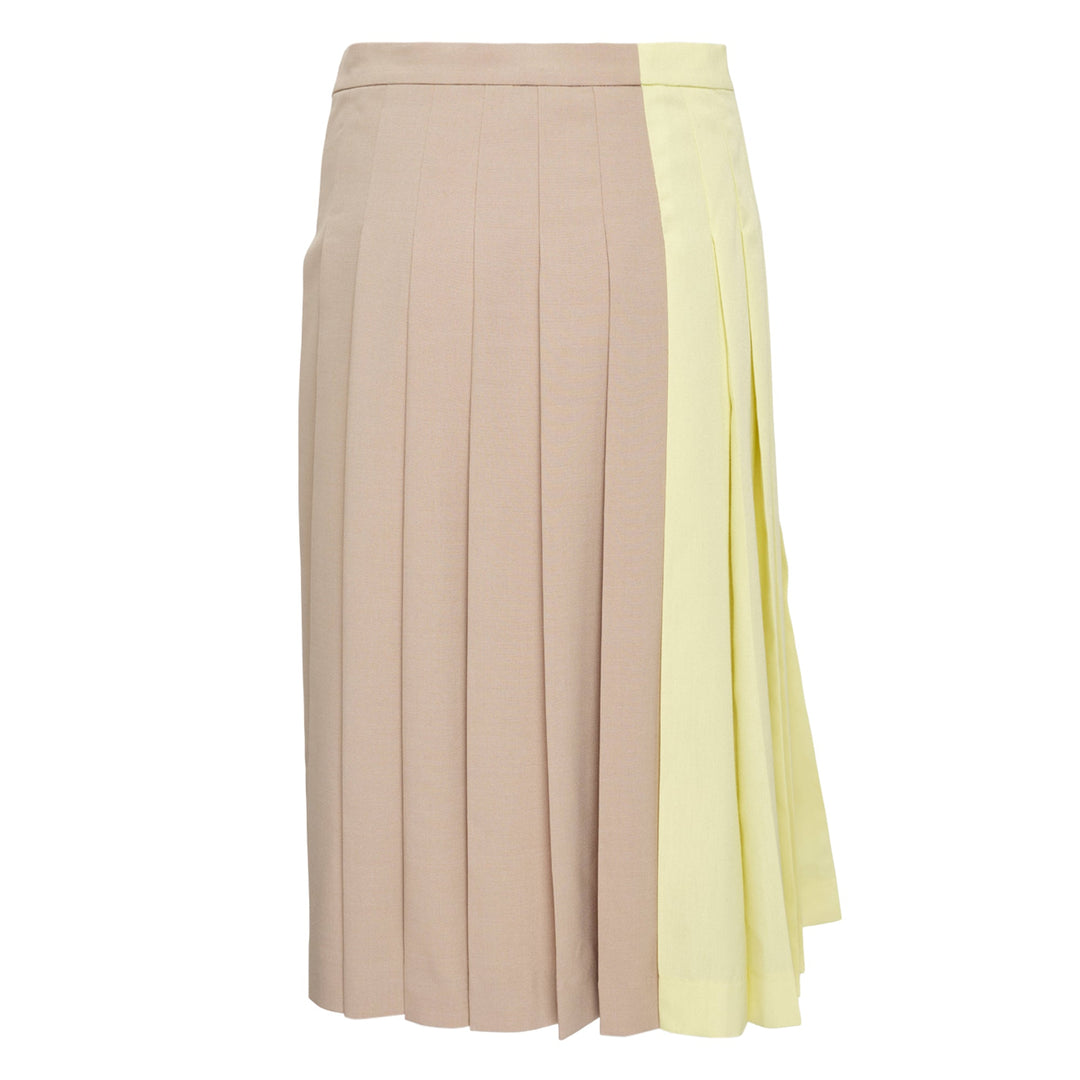 White Dot Midi Pleated Skirt