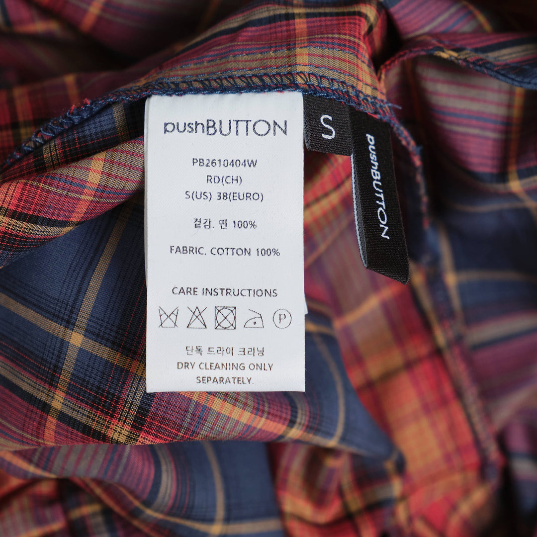 Red Check Shirt-Wrapped Skirt