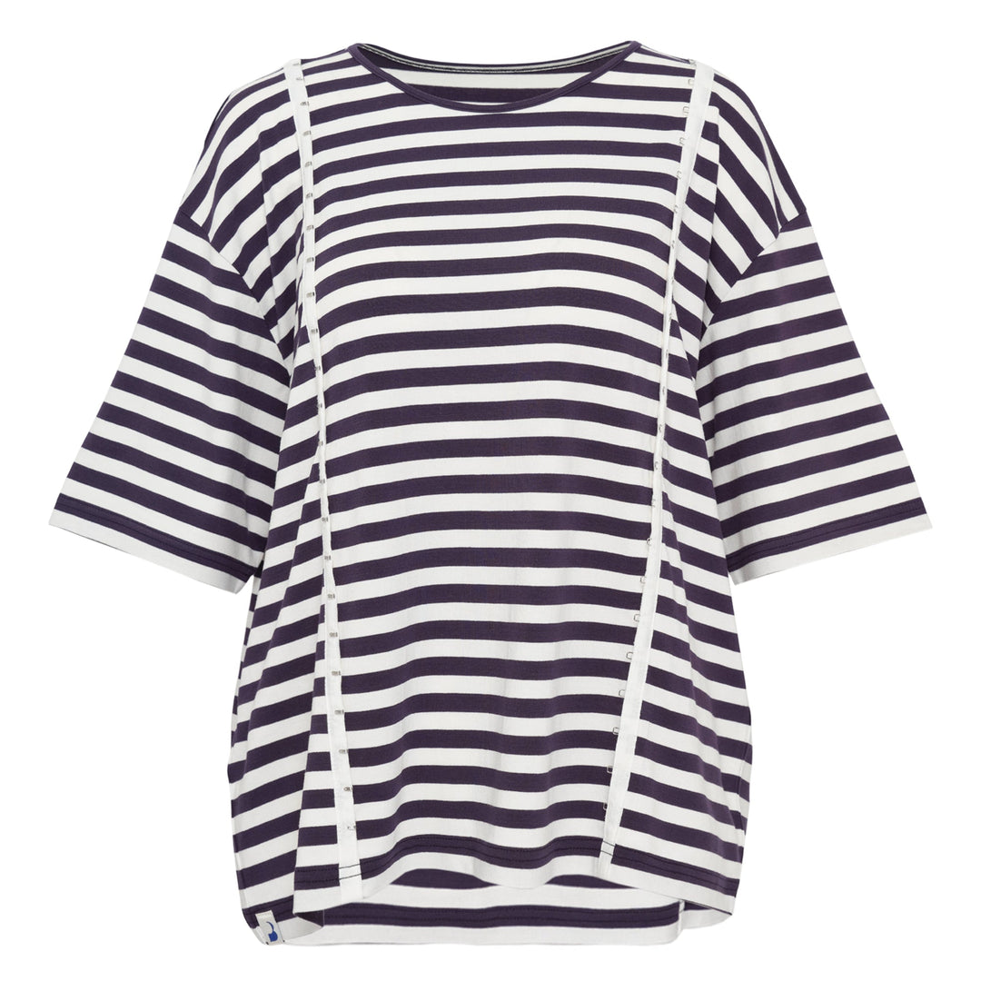 Navy Stripe Hook-And-Eye Top