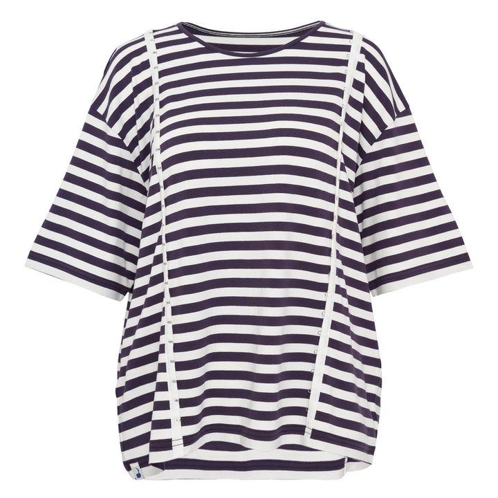 Navy Stripe Hook-And-Eye Top