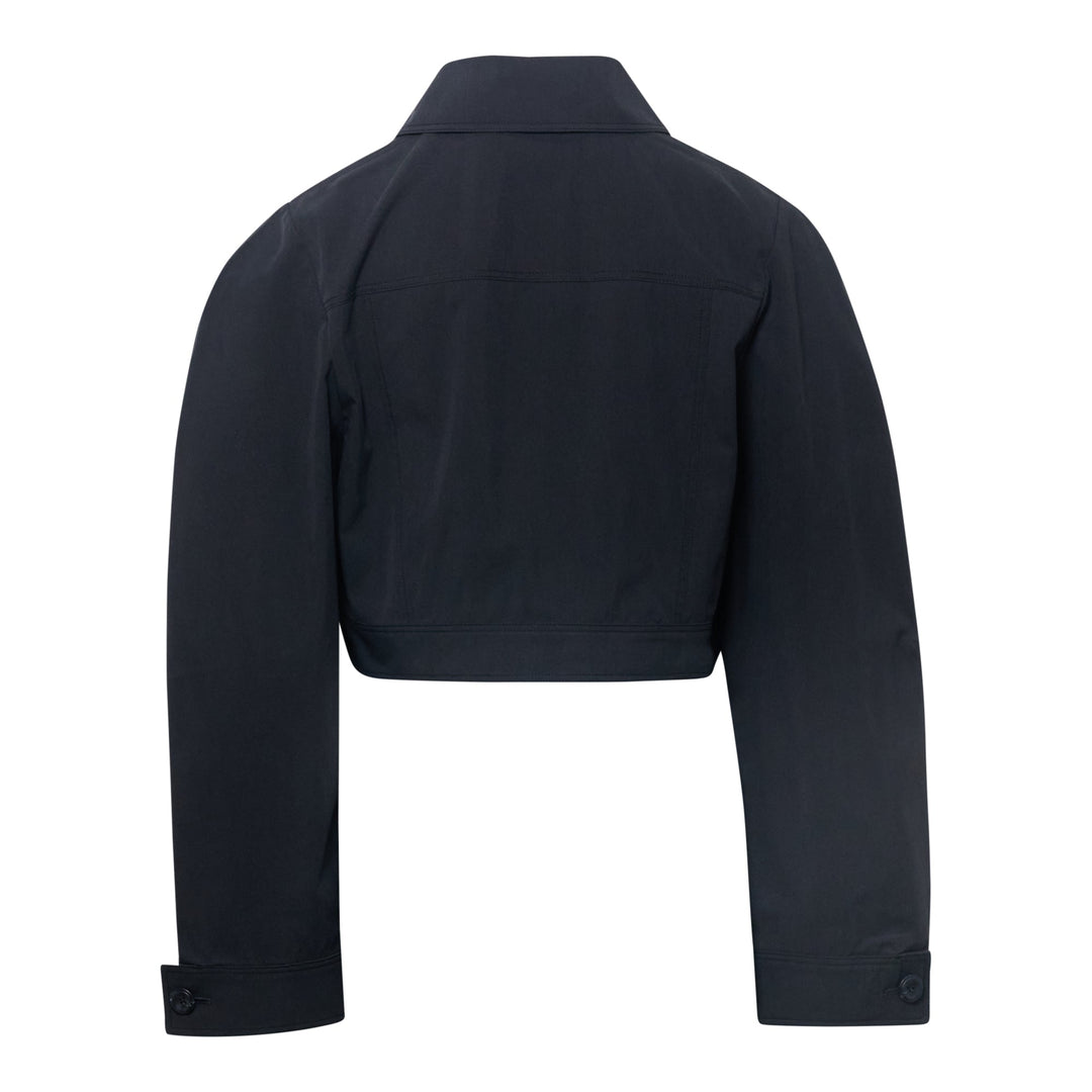 Navy Signature Cropped Trucker