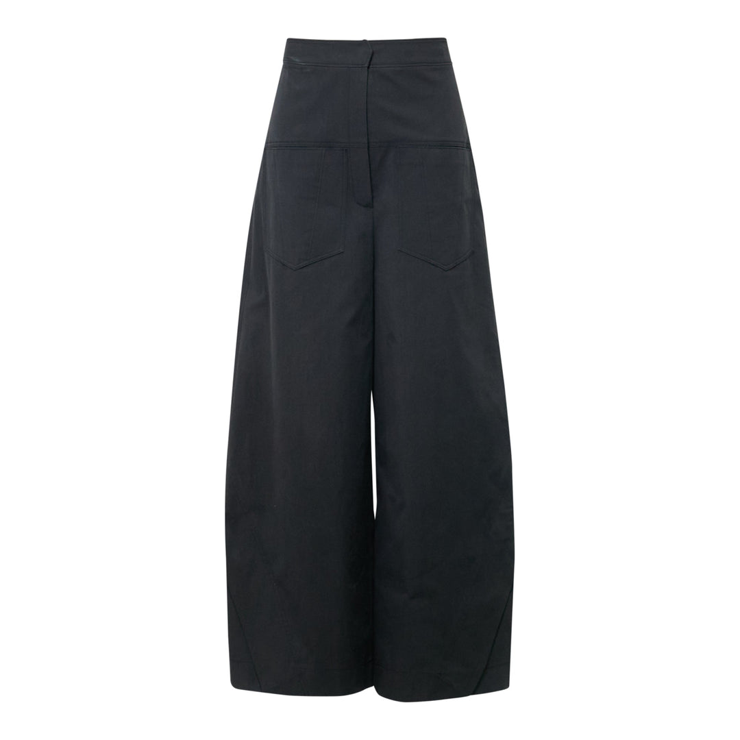 Navy High-Rise Wide-Leg Pants