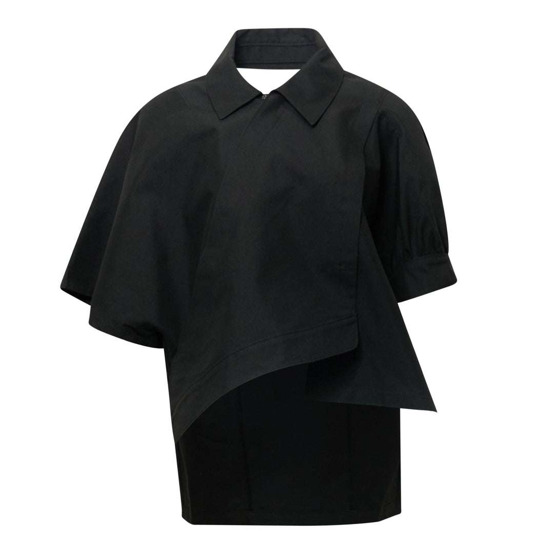 Black Signature Asymmetric Blouse