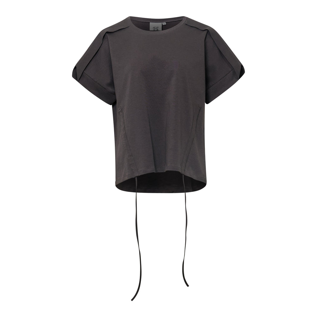 Gray Ponte Drawstring Detail T-Shirt