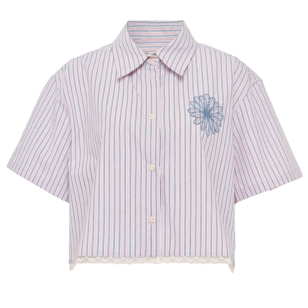 Cotton Cropped Half Sleeve Shirt