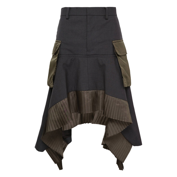 Suiting x Nylon Twill Skirt