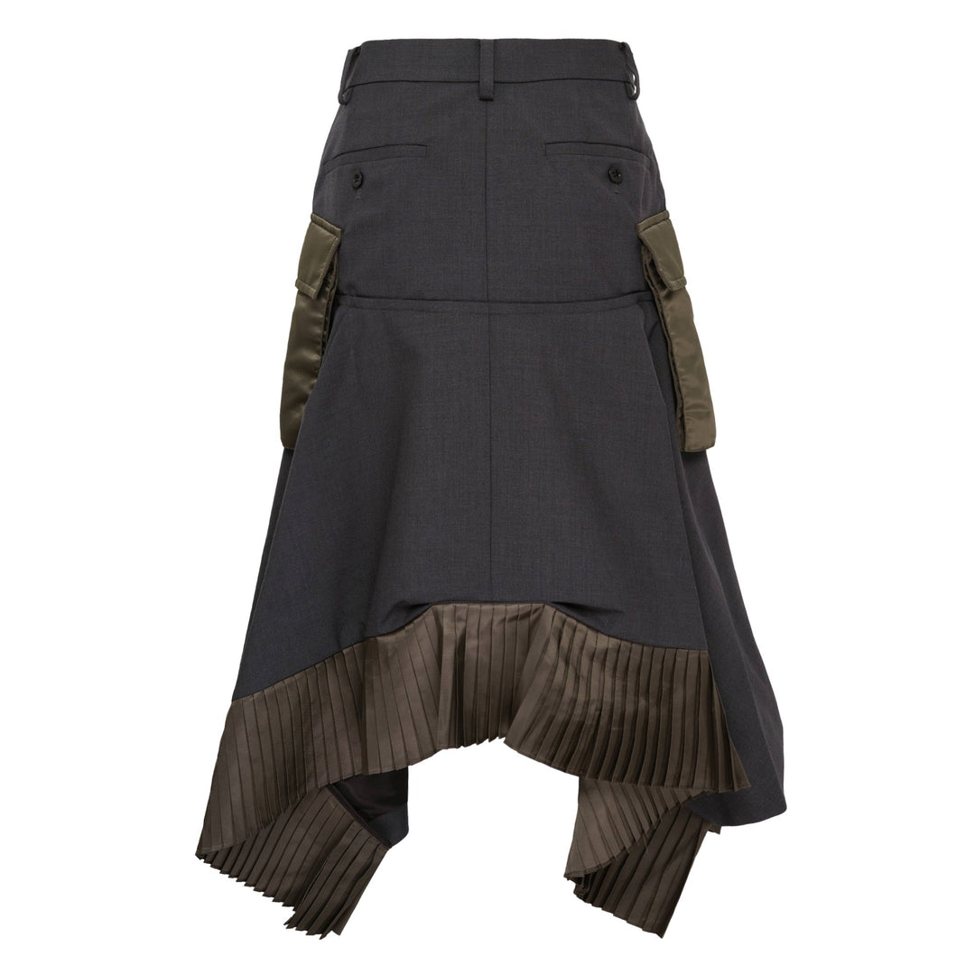 Suiting x Nylon Twill Skirt