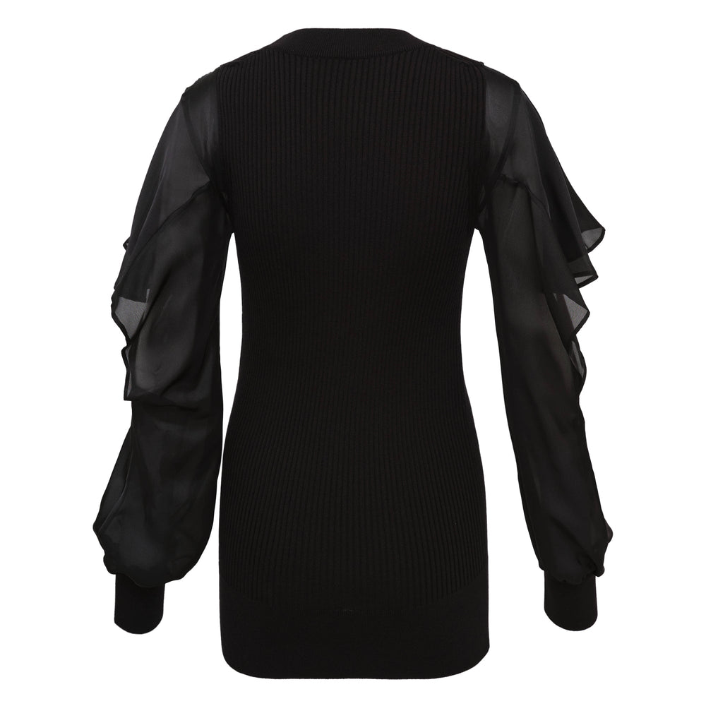 sacai Satin x Cotton Knit Pullover - view 2