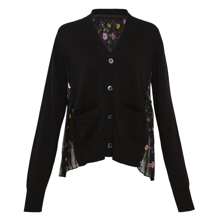Floral Print x Cotton Knit Cardigan