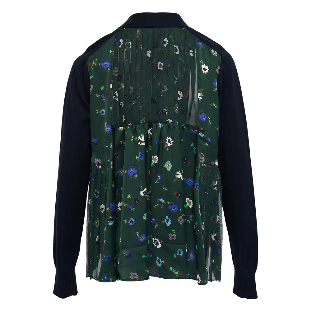 sacai Floral Print x Cotton Knit Cardigan - view 2