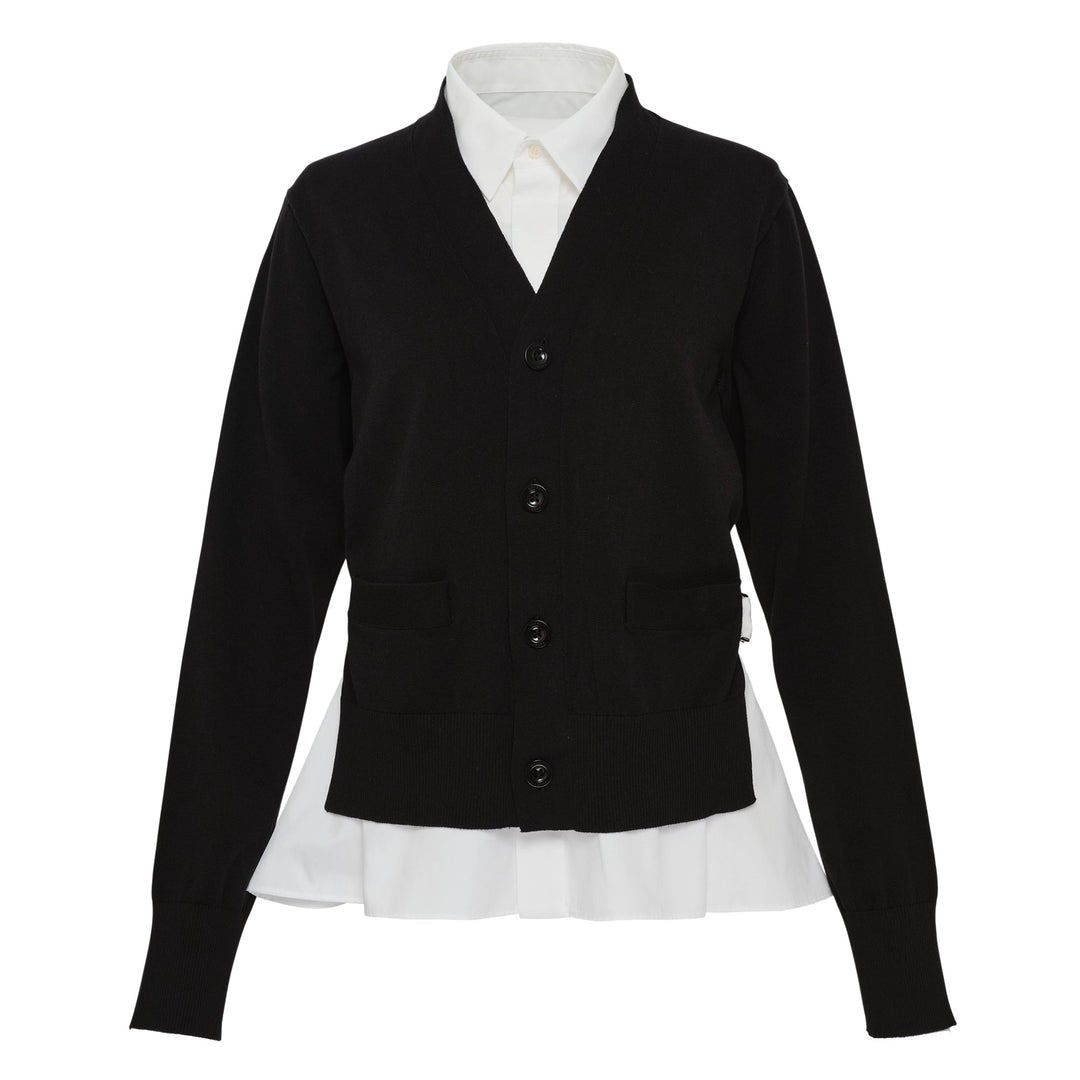 Poplin x Cotton Knit Cardigan