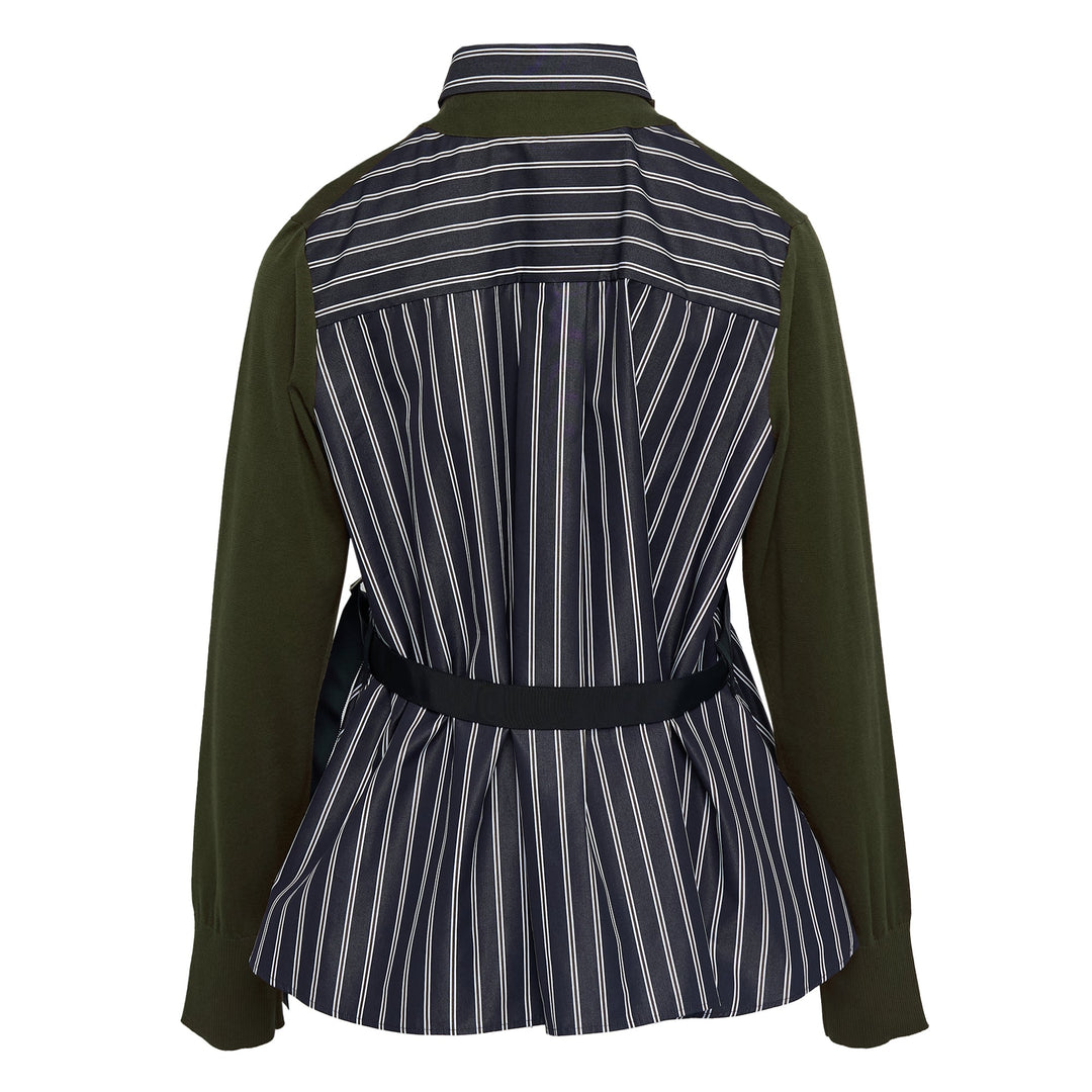 Poplin x Cotton Knit Cardigan