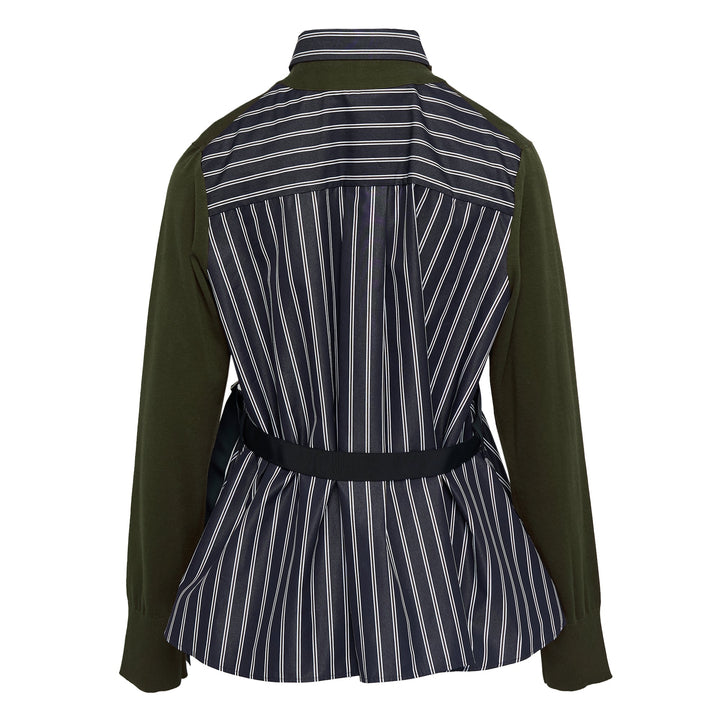 Poplin x Cotton Knit Cardigan
