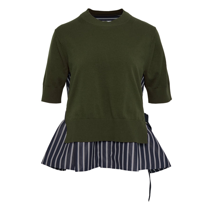 Poplin x Cotton Knit Pullover