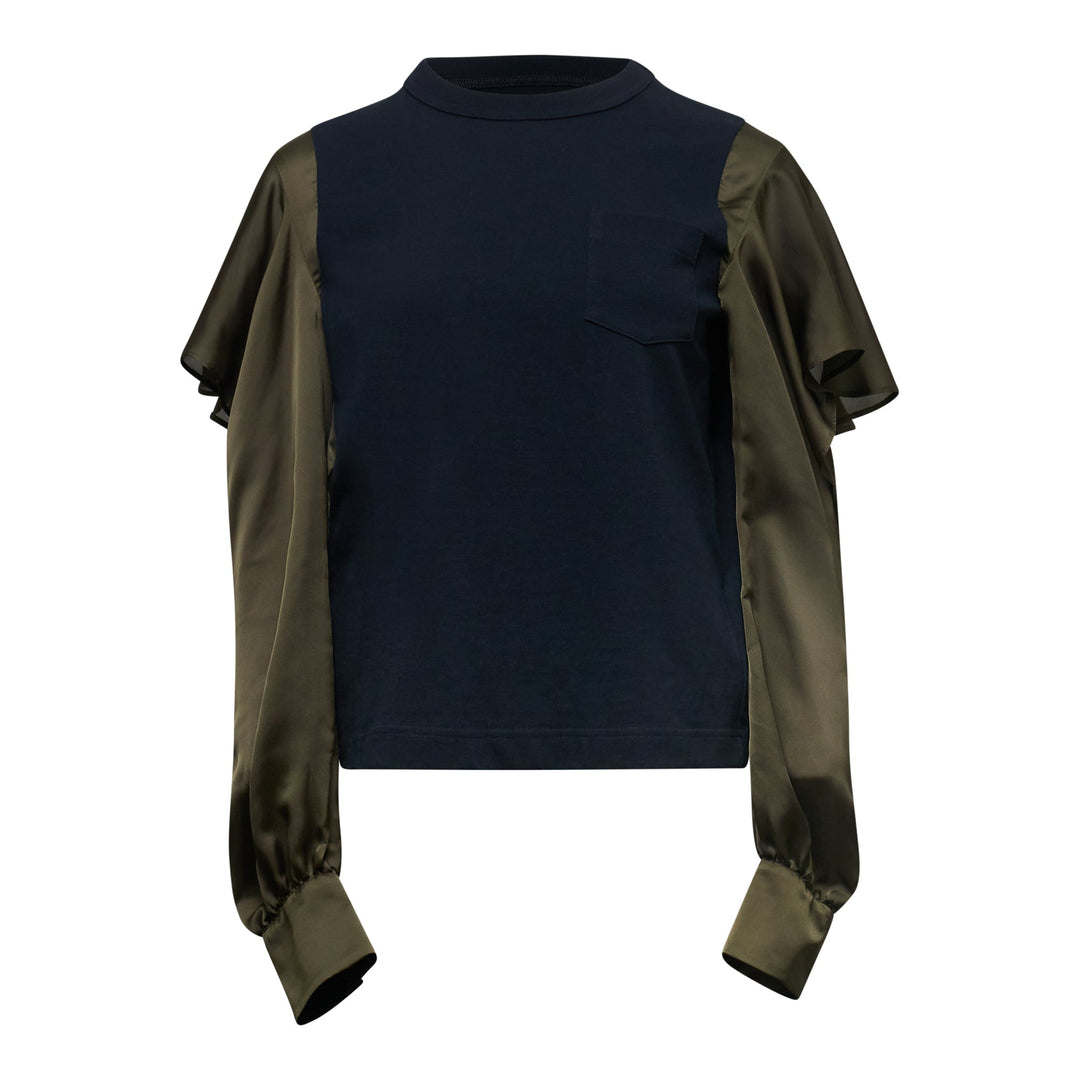 Satin x Cotton Jersey T-Shirt