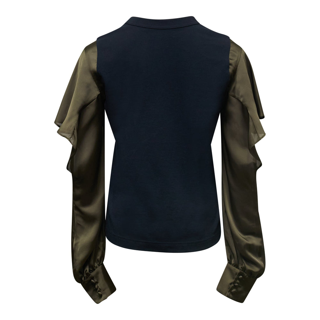 Satin x Cotton Jersey T-Shirt