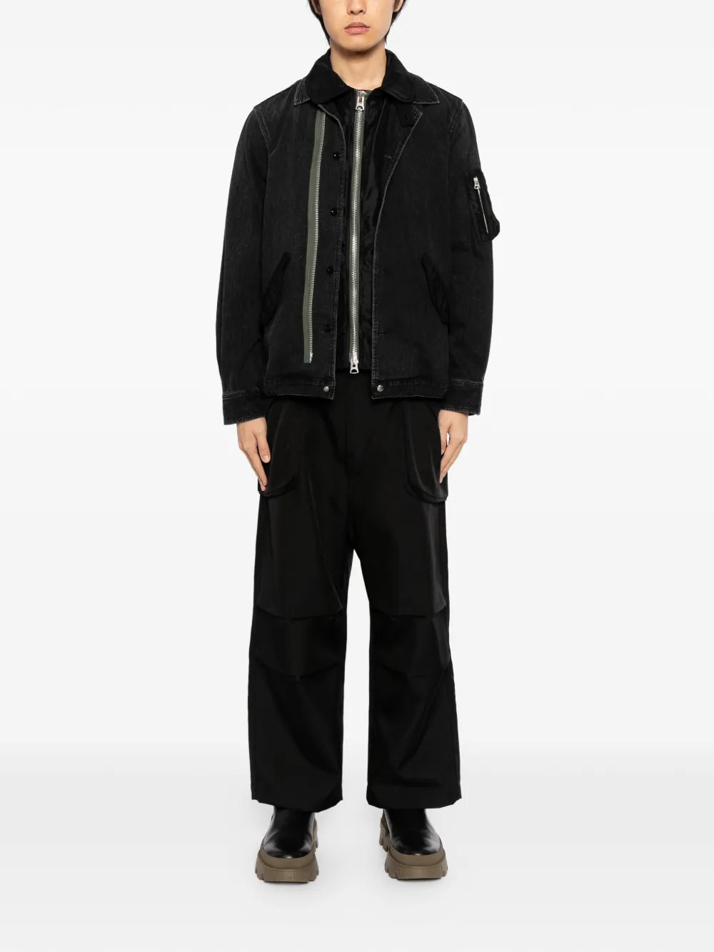sacai Denim x Nylon Twill Blouson - view 2