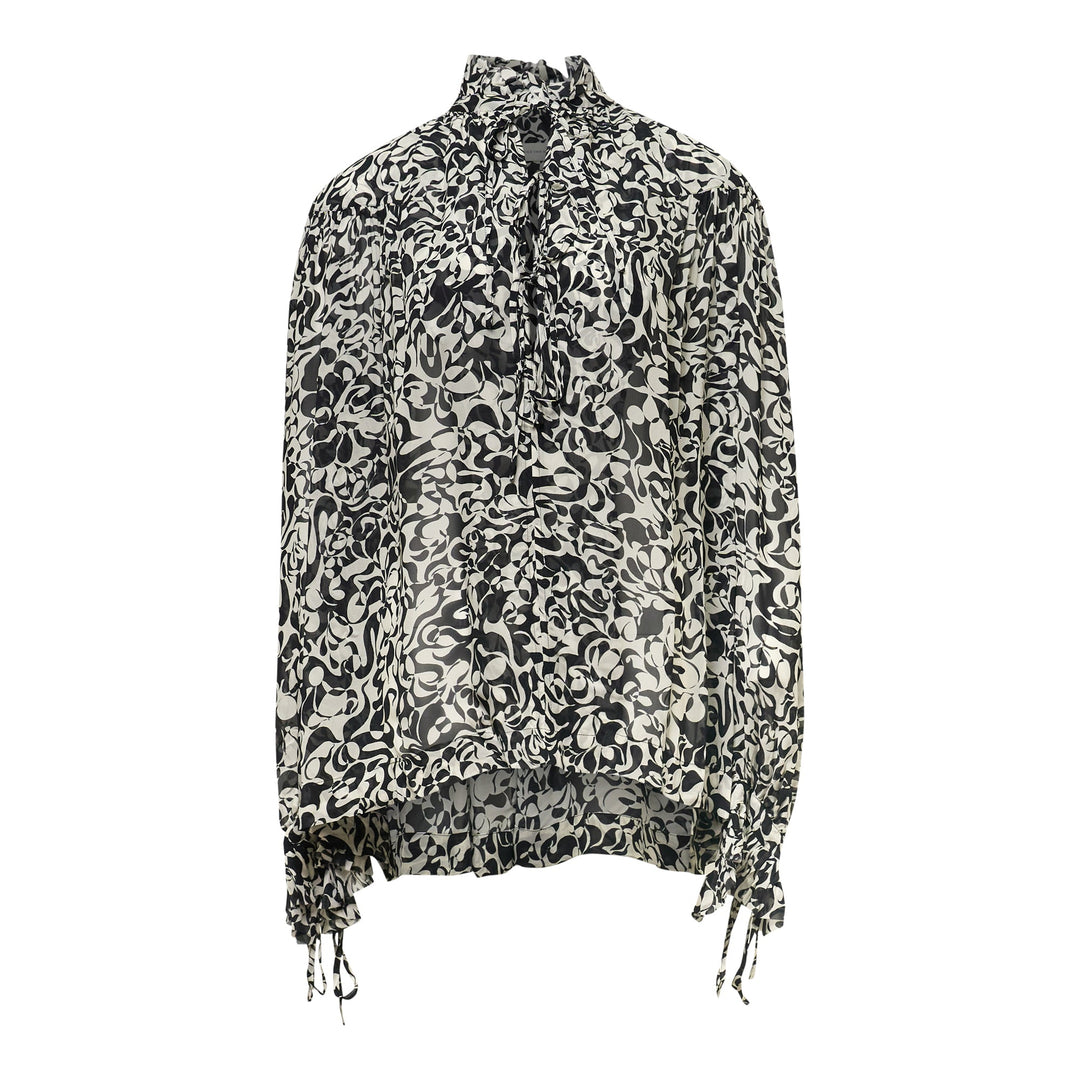 Loose Fit Blouse With Ruffle