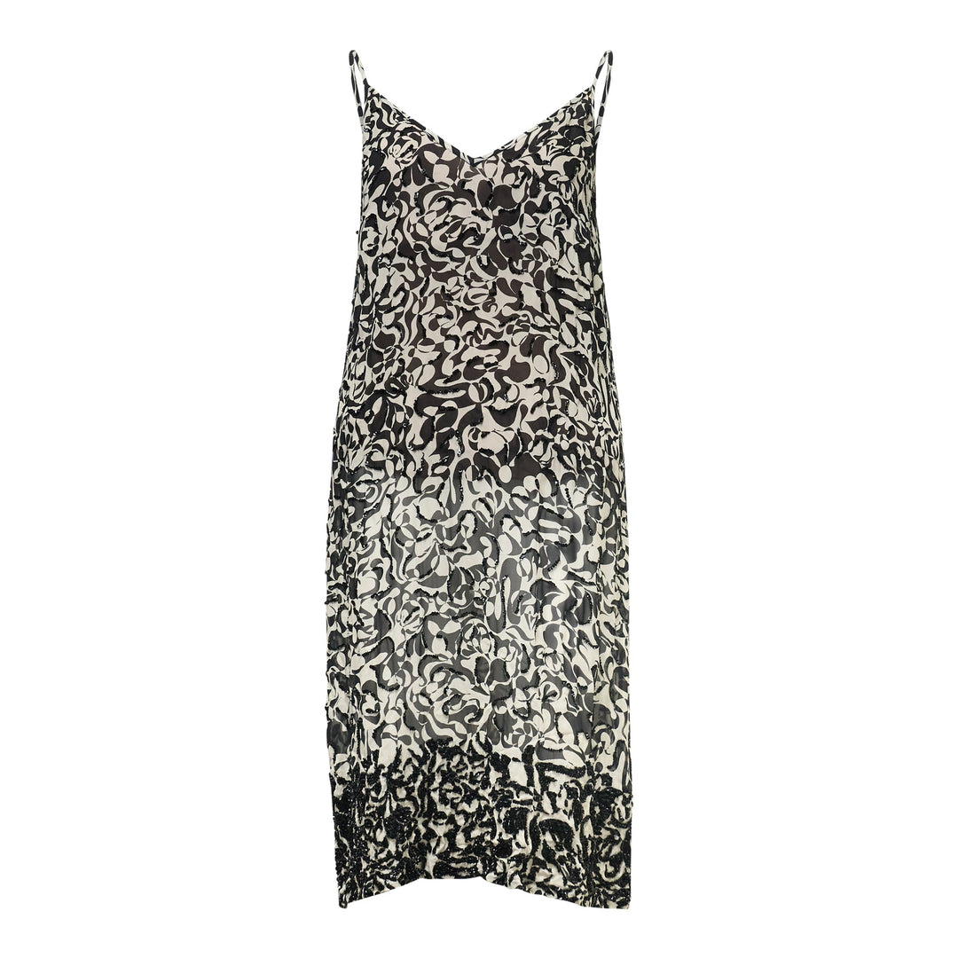 Loose Fit Slip Dress With Embroidery