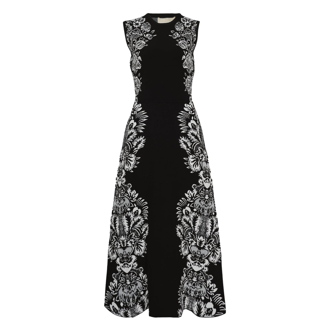 Liana Jacquard Sleeveless Midi Dress