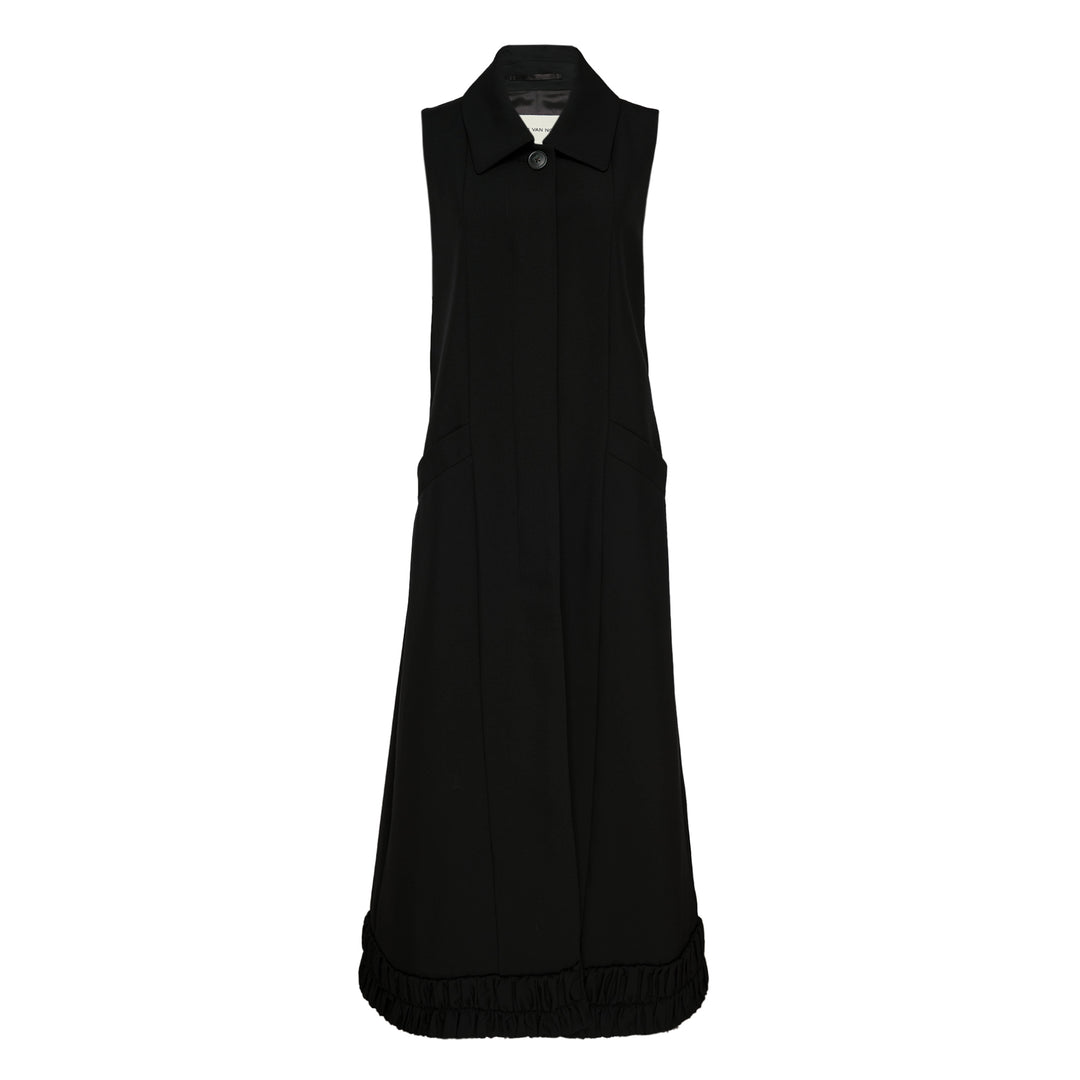 Long Flared Sleeveless Coat