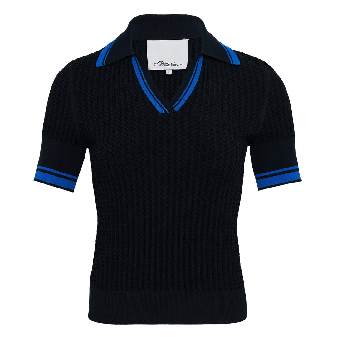 Textured Rib Fitted Polo